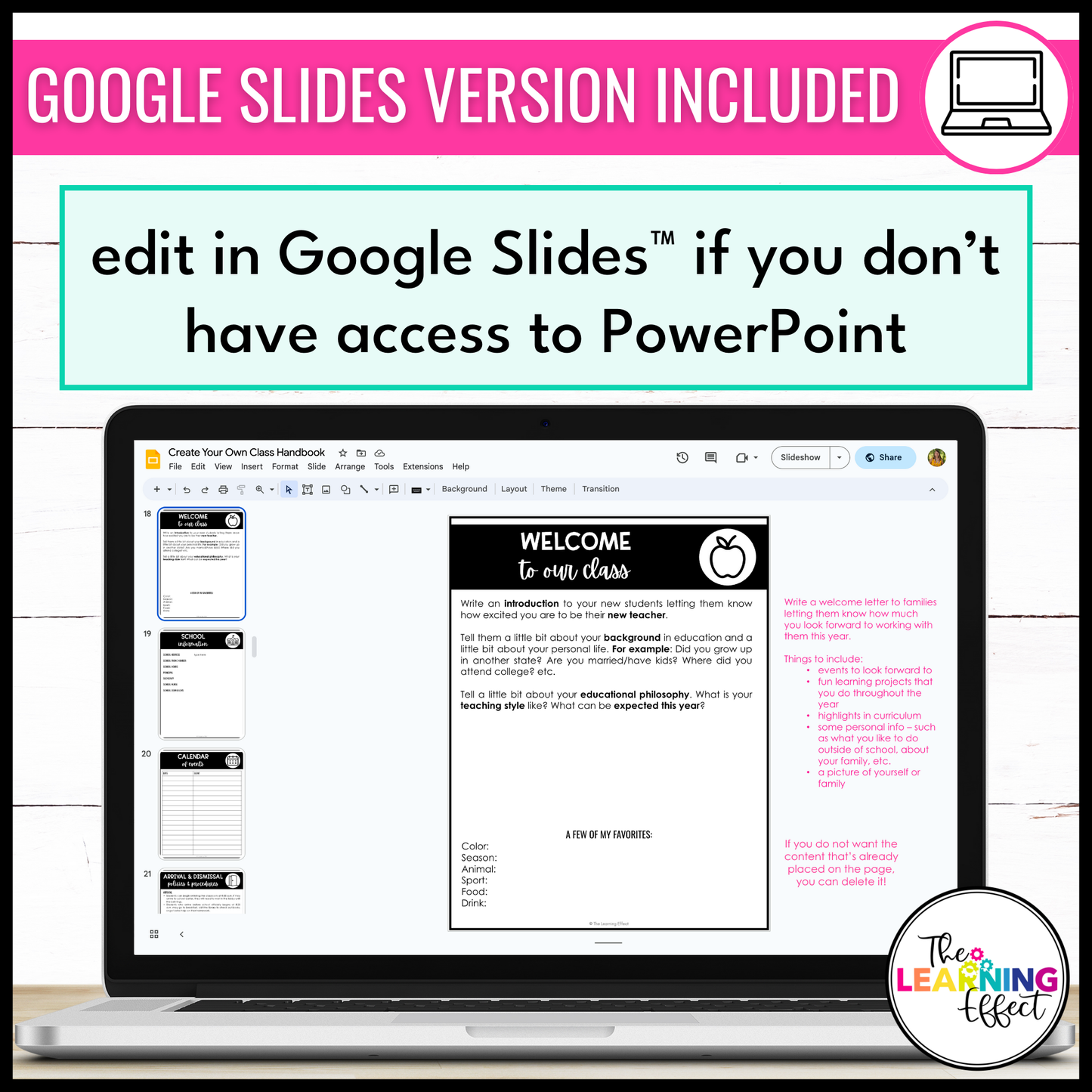 Editable Classroom Parent Handbook Templates | Back to School Rules and Procedures