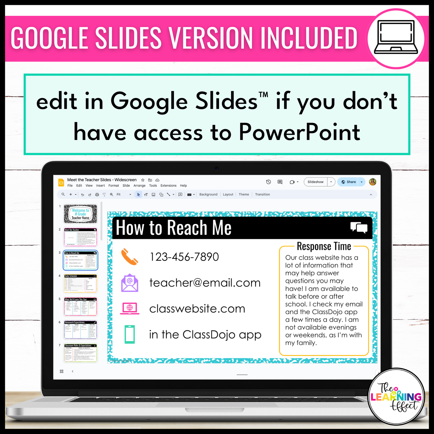 Meet the Teacher, Open House, or Back to School Night Slideshow | Google Slides and PPT