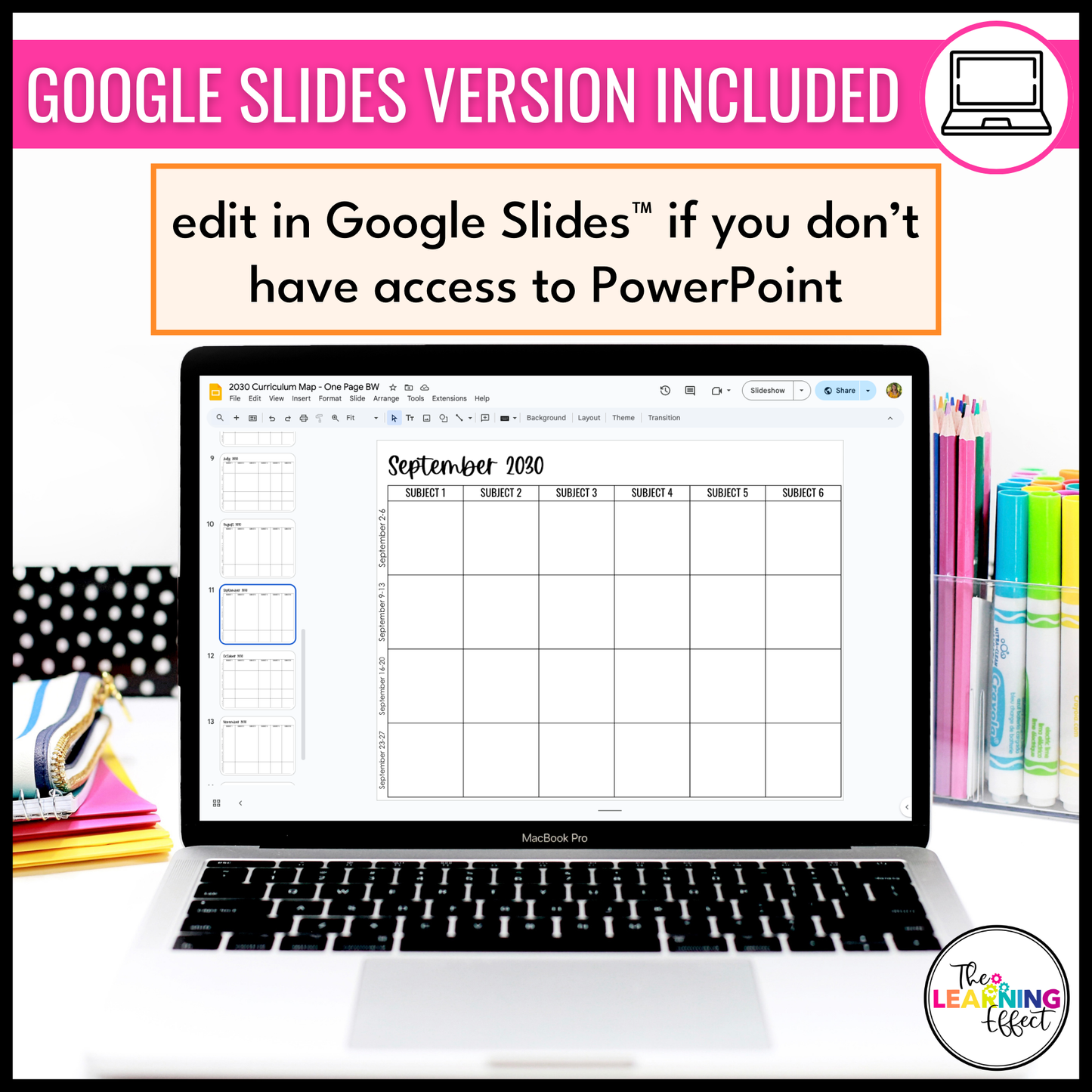 Curriculum Map and Pacing Guide Templates | Editable Planning Calendar | Black and White