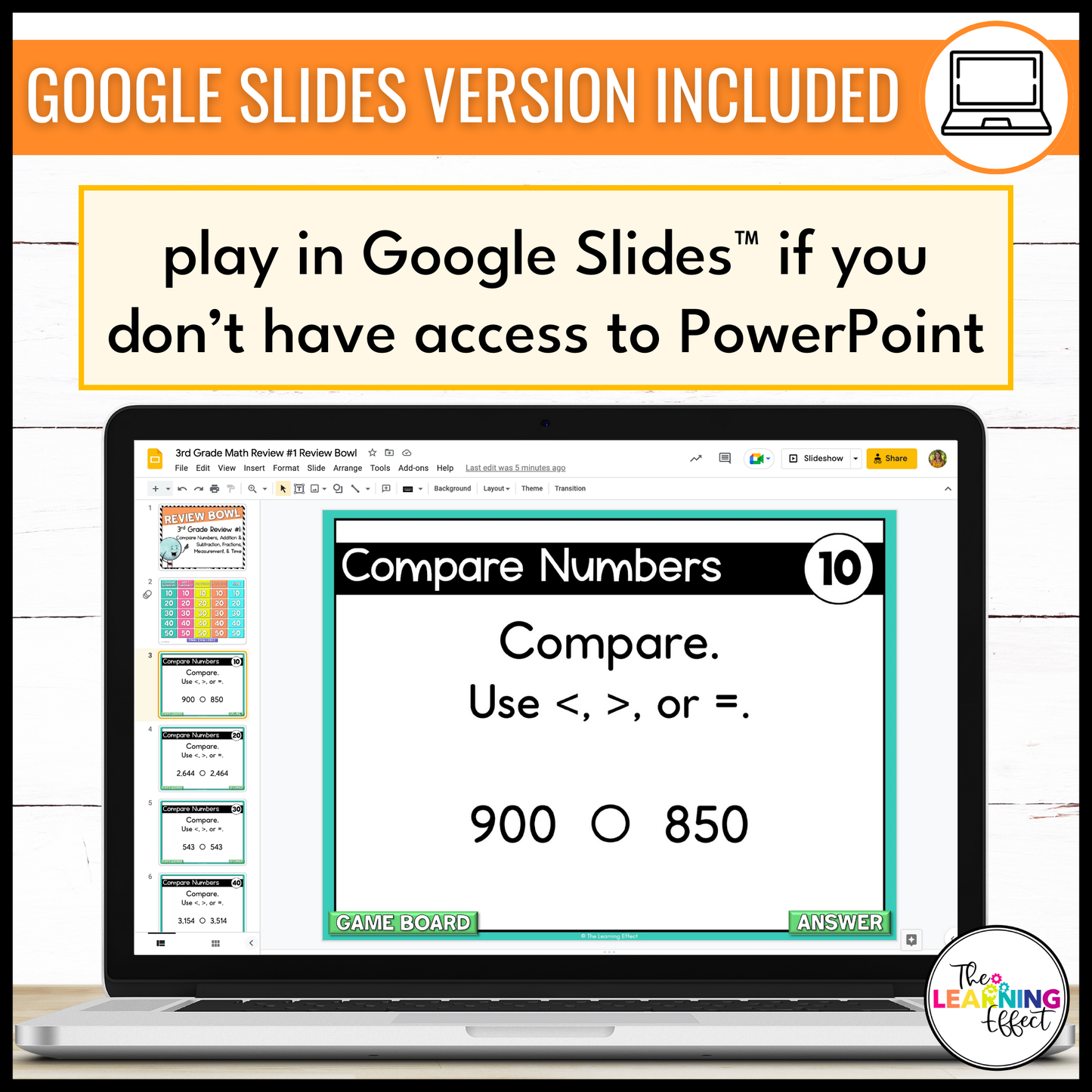 3rd Grade Math Spiral Review #1 Game Show | End of Year Test Prep Activity