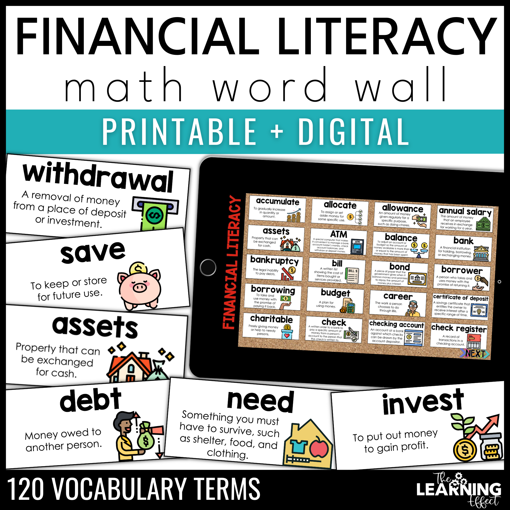 Financial Literacy Math Word Wall – The Learning Effect