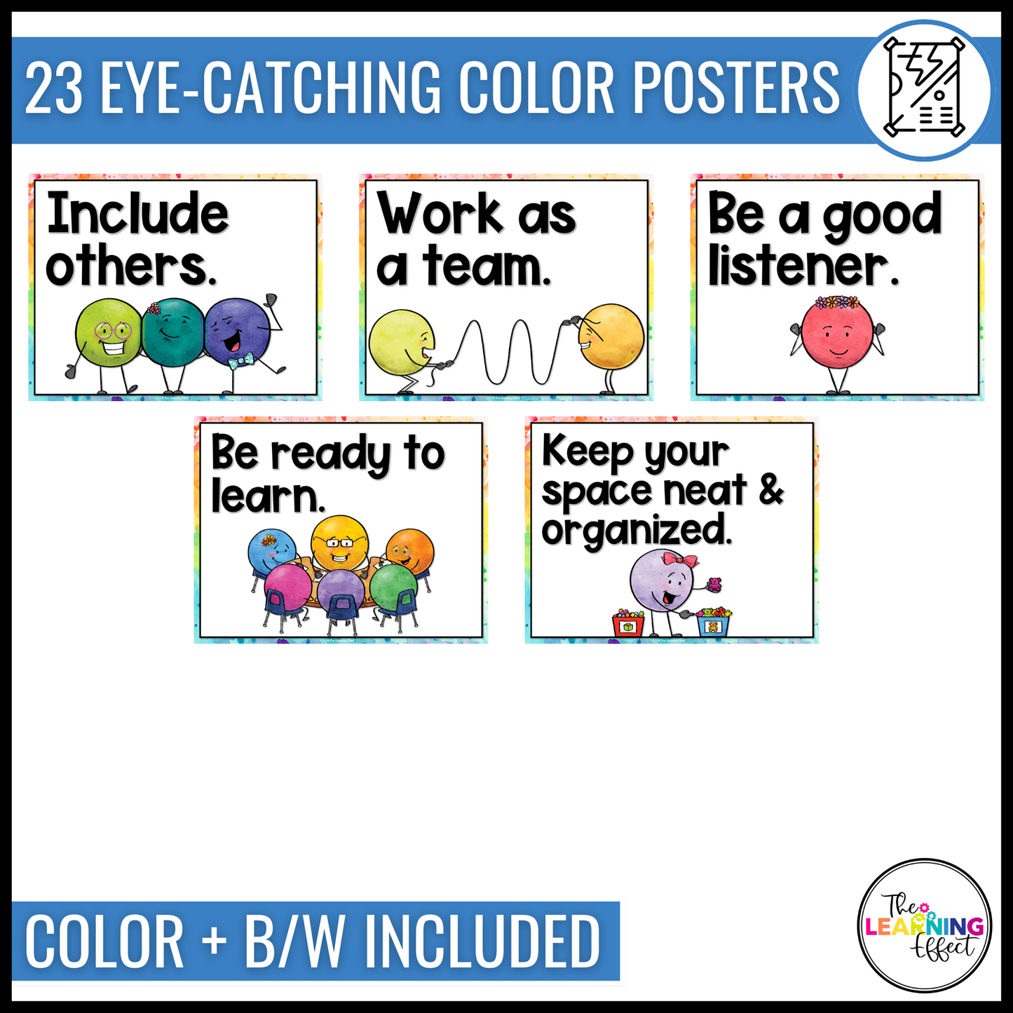 Classroom Rules and Expectations Posters | First Day of School and Back to School