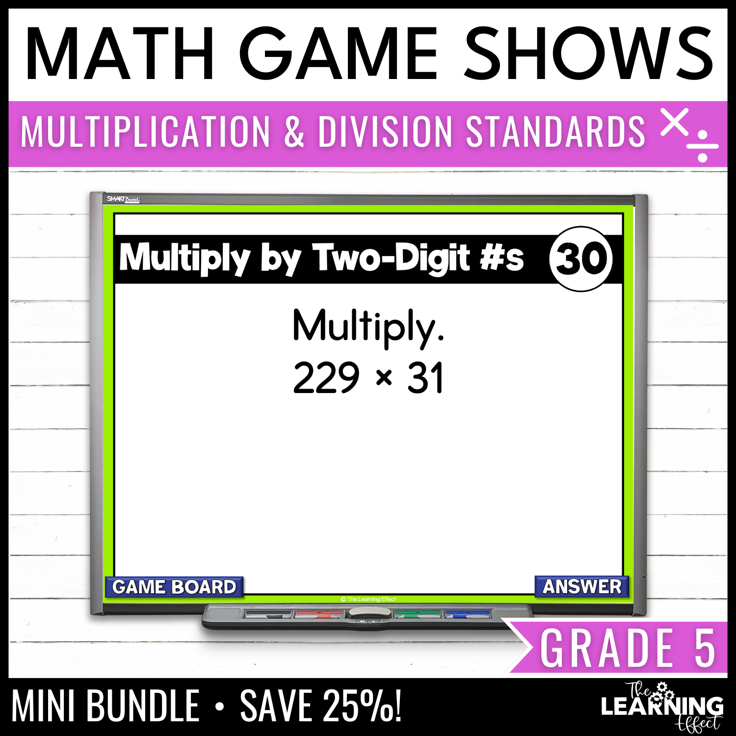 5th Grade Math Multiplication and Division Game Shows Bundle – The ...
