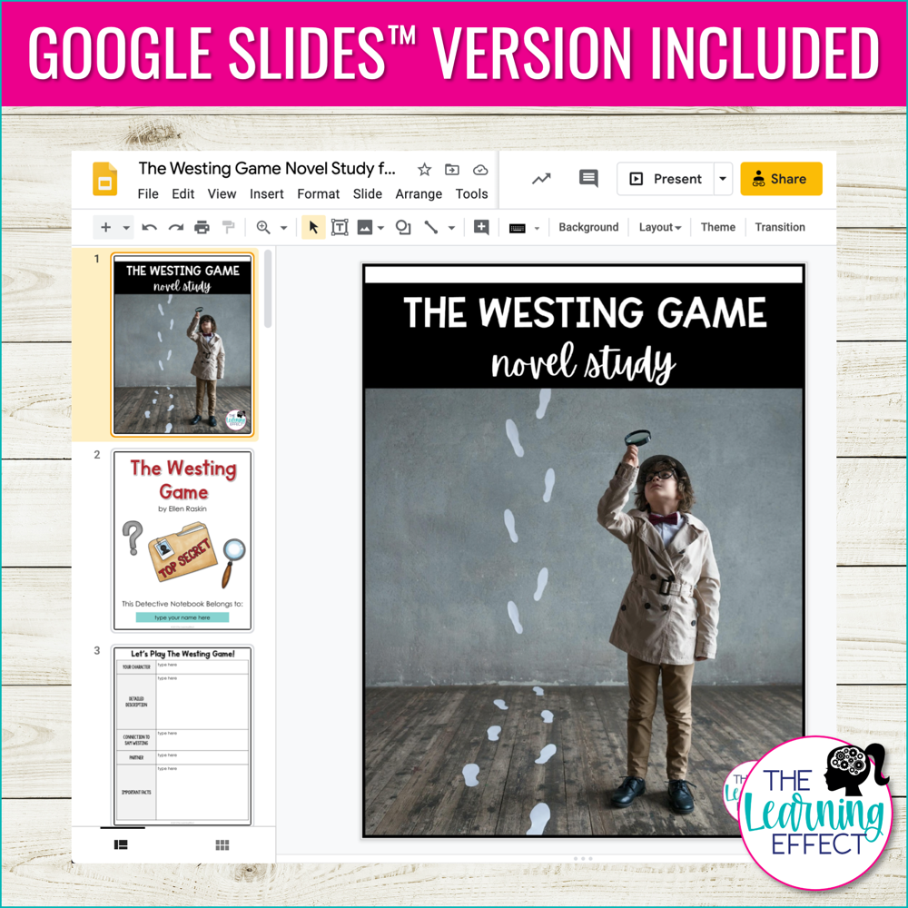 The Westing Game Novel Study Activities | Detective Notebook & Final Project