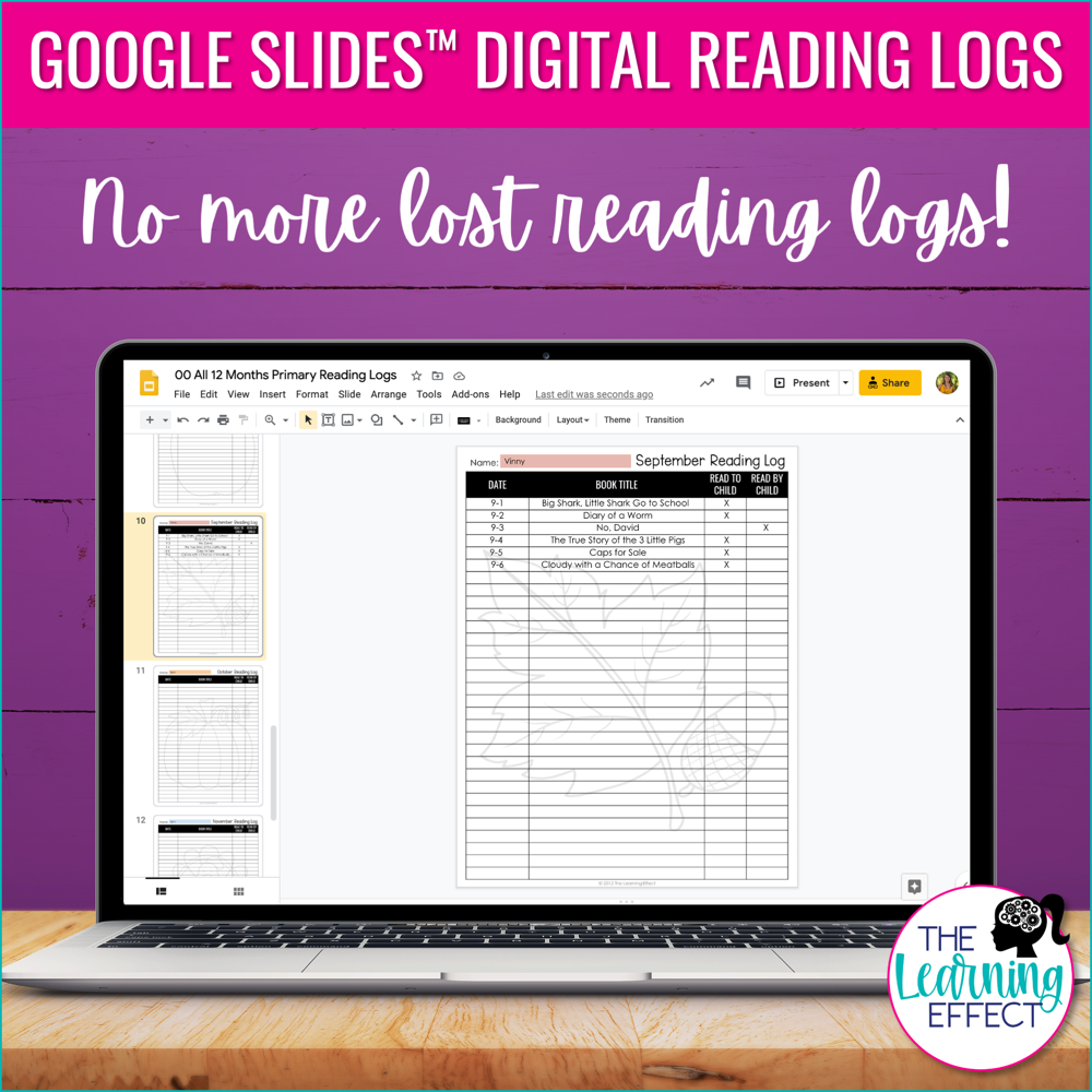 Monthly Reading Logs for Homework or Independent Reading | Printable and Digital