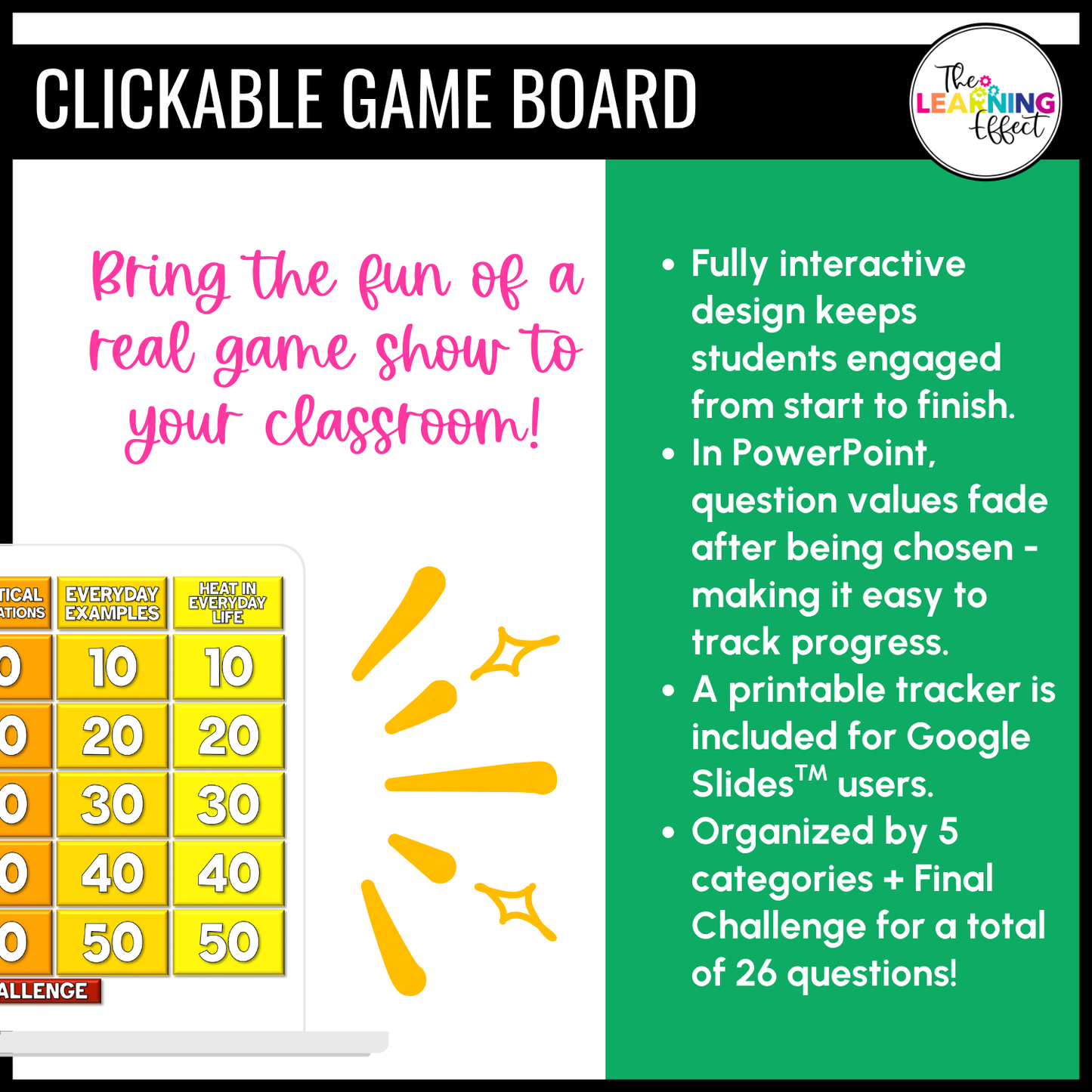 Heat Transfer Game Show | Science Review Test Prep Activity
