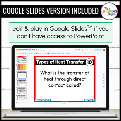 Heat Transfer Game Show | Science Review Test Prep Activity