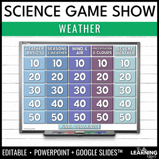 Weather Game Show | Science Review Test Prep Activity