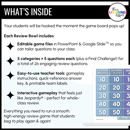 Weather Game Show | Science Review Test Prep Activity