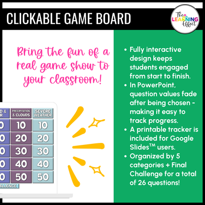 Weather Game Show | Science Review Test Prep Activity