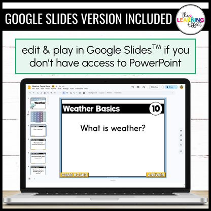 Weather Game Show | Science Review Test Prep Activity