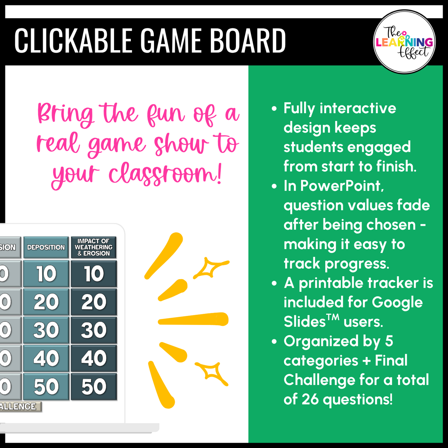 Weathering, Erosion, and Deposition Game Show | Science Review Test Prep Activity