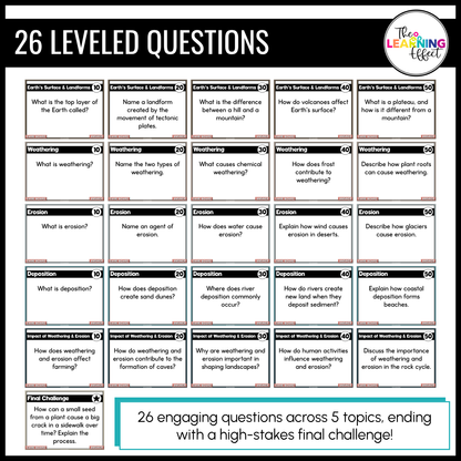 Weathering, Erosion, and Deposition Game Show | Science Review Test Prep Activity