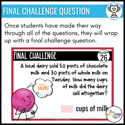 4th Grade Math Spiral Review #3 Google Slides | Digital Task Cards Test Prep Activity