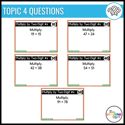 Multiply with Two-Digit Numbers Game Show | 4th Grade Multiplication Activity