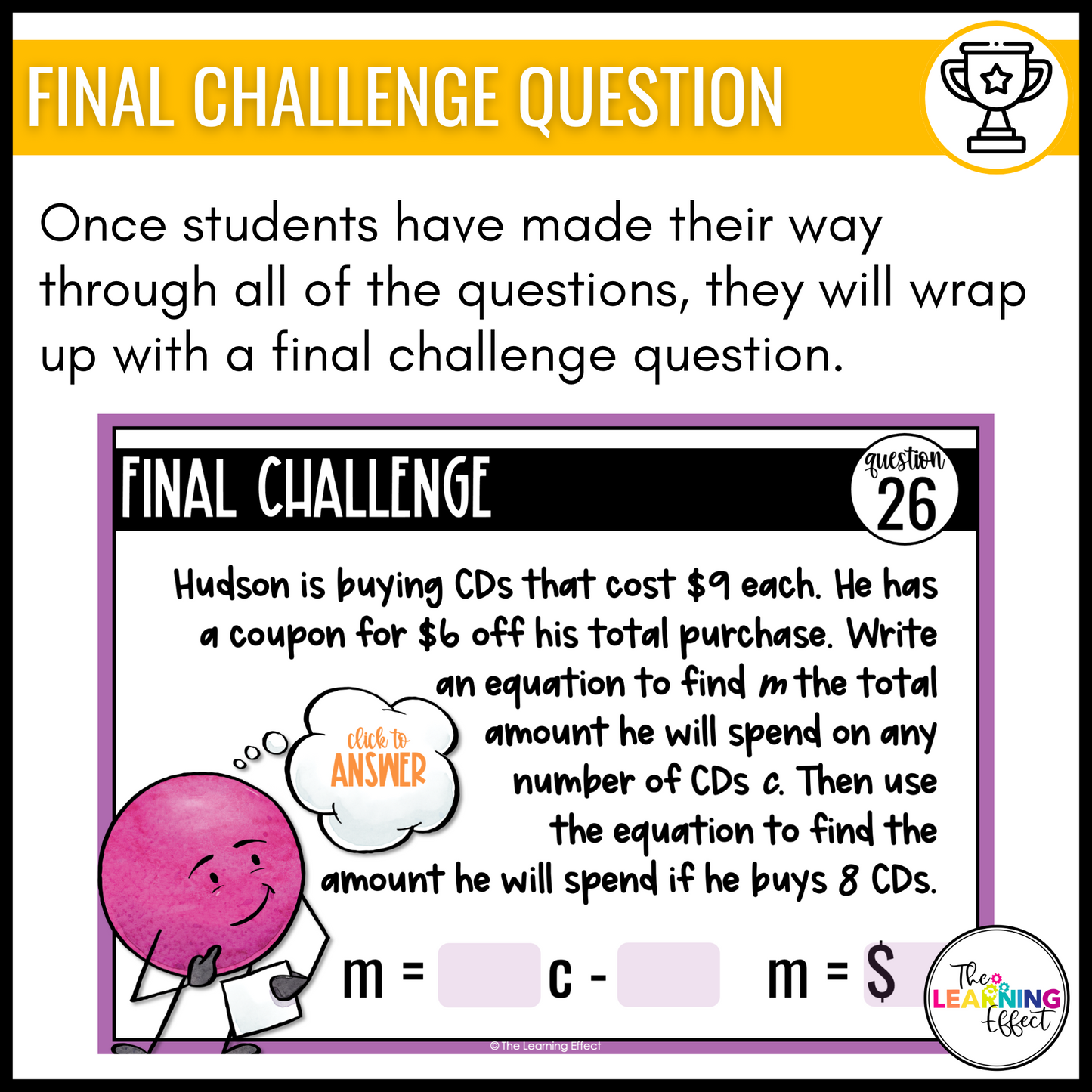 Functions and One Step Inequalities Google Slides | 6th Grade Digital Task Cards