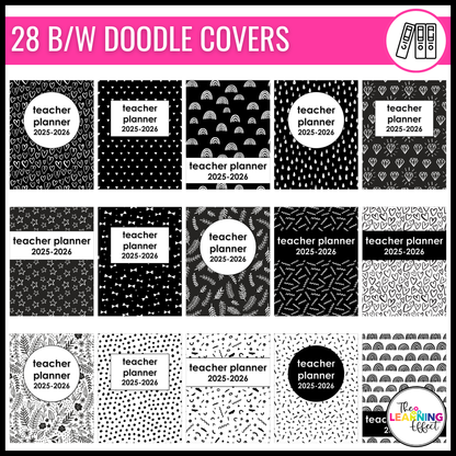 Editable Weekly Lesson Plan Templates 2026 | Teacher Planner | Black and White