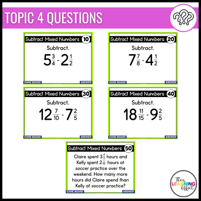 Adding and Subtracting Fractions Game Show | 5th Grade Math Test Prep Activity