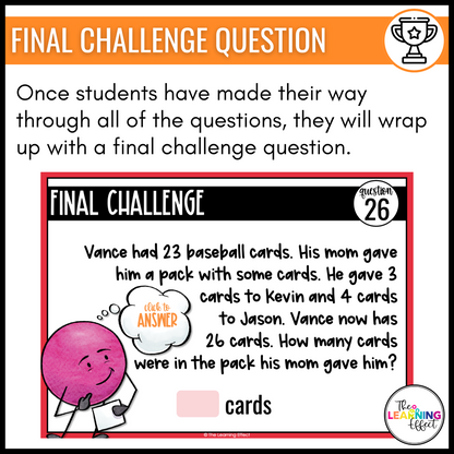 3rd Grade Math Spiral Review #1 Google Slides | Digital Task Cards Test Prep Activity