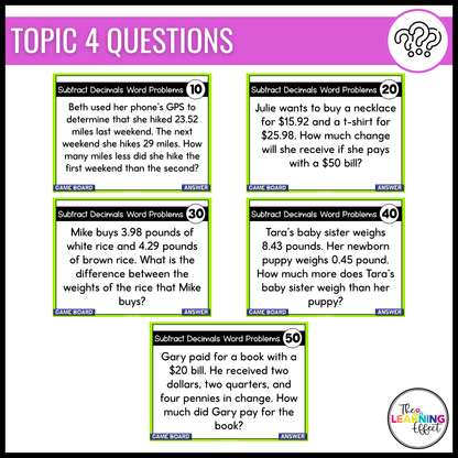 Adding and Subtracting Decimals Game Show | 5th Grade Math Test Prep Activity