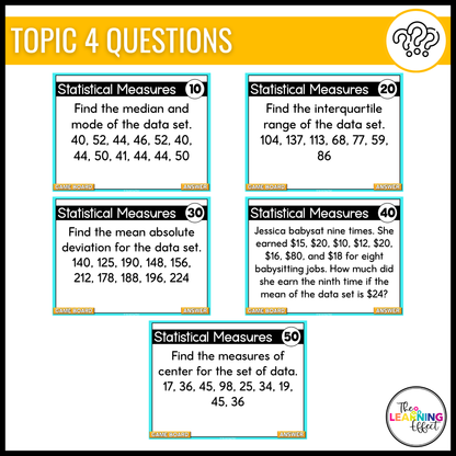 6th Grade Math Spiral Review #3 Game Show | End of Year Test Prep Activity