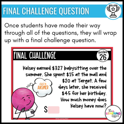 Adding and Subtracting Whole Numbers Google Slides | 4th Grade Digital Task Cards Activity