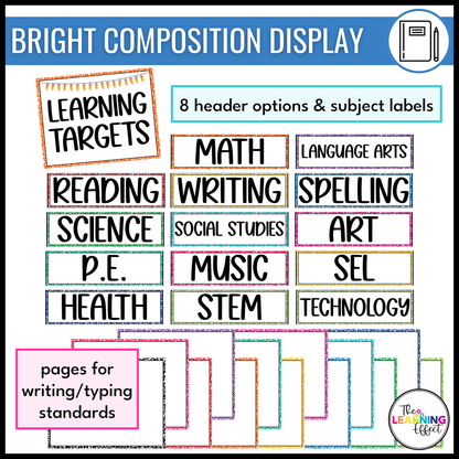 Learning Objectives Display | Editable Learning Targets for Bulletin Board