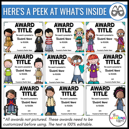 End of the Year Student Awards | Editable Certificate Templates