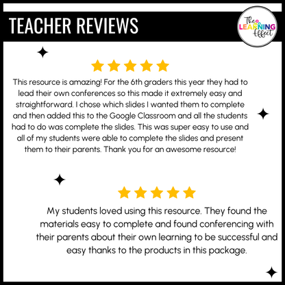 Student Led Conferences Google Slides | Editable Digital Portfolio Virtual Forms