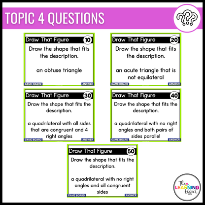 2D Shapes Geometry Game Show | 5th Grade Math Test Prep Activity