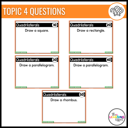 3rd Grade Math Spiral Review #3 Game Show | End of Year Test Prep Activity