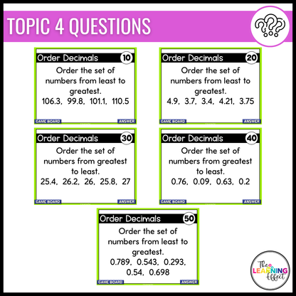 Decimal Place Value Game Show | 5th Grade Math Review Test Prep Activity