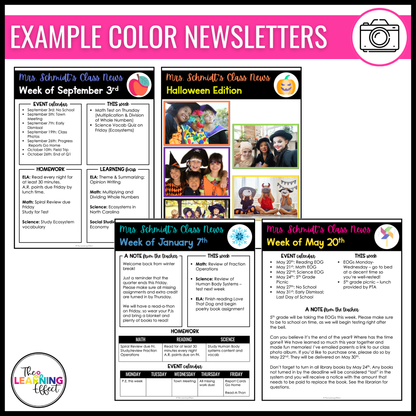 Classroom Newsletter Templates Editable | Weekly or Monthly Parent Communication