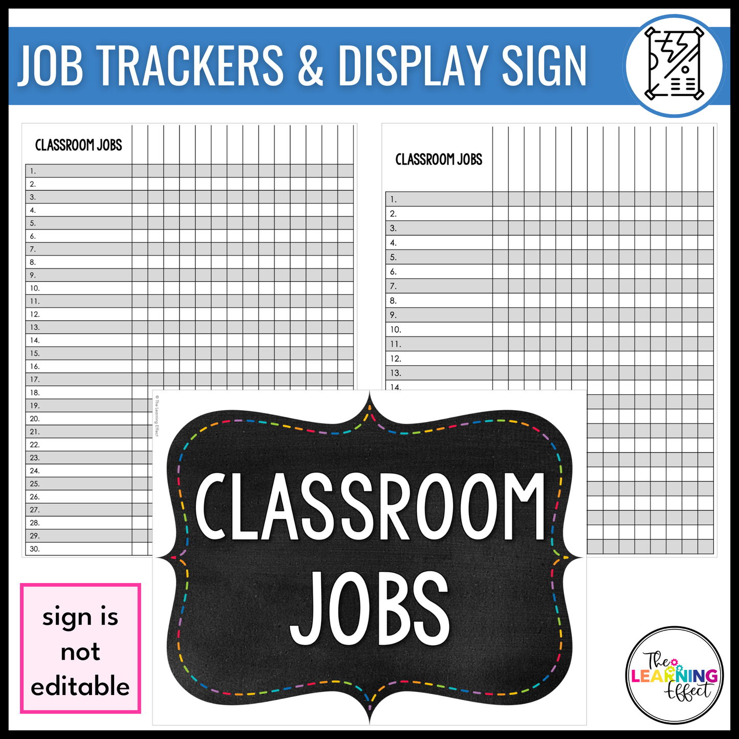 Visual Daily Schedule Cards and Classroom Student Jobs | Editable BUNDLE