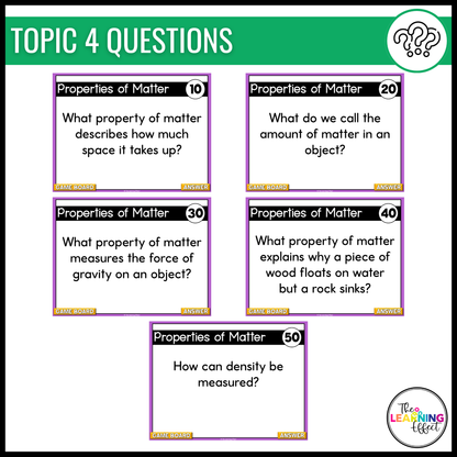 Matter Game Show | Science Review Test Prep Activity