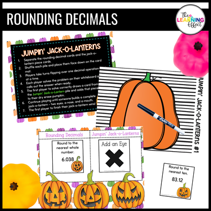 Halloween Math Centers Activities Games 5th Grade | Decimals, Division