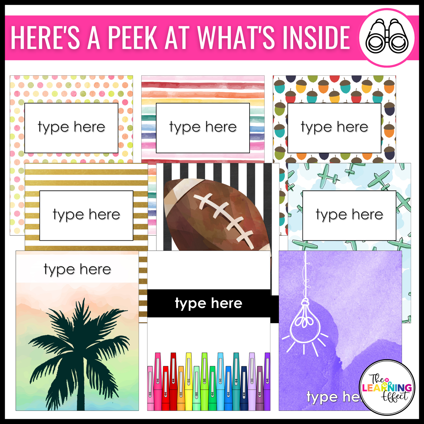 Editable Teacher Binder Covers and Spines for Planners and Classroom Organization