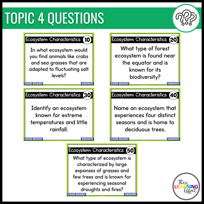 Ecosystems Biomes Game Show | Science Review Test Prep Activity