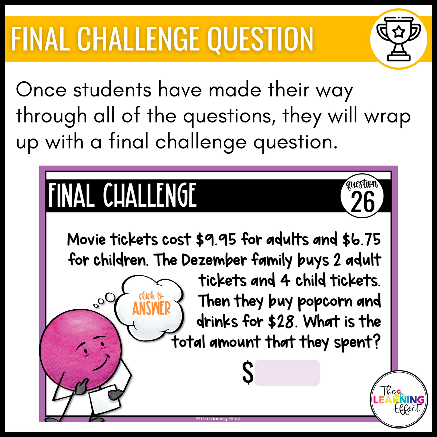 6th Grade Math Spiral Review #1 Google Slides | Digital Task Cards Test Prep Activity