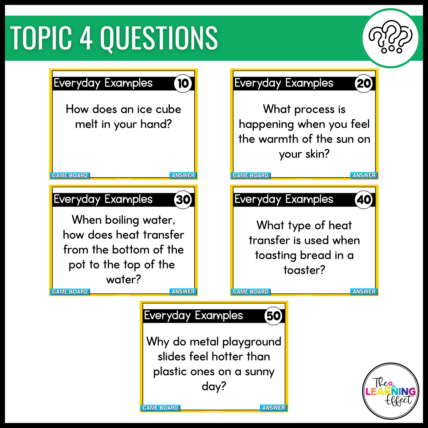 Heat Transfer Game Show | Science Review Test Prep Activity