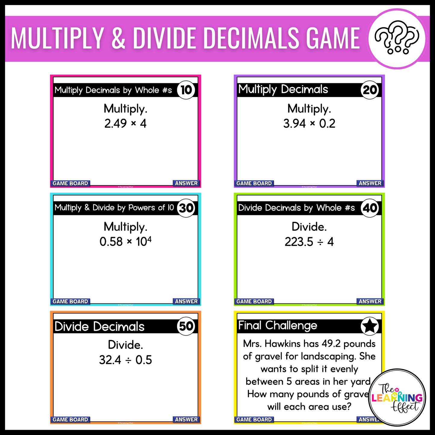 5th Grade Math Decimals Game Shows BUNDLE | Test Prep Review Activities