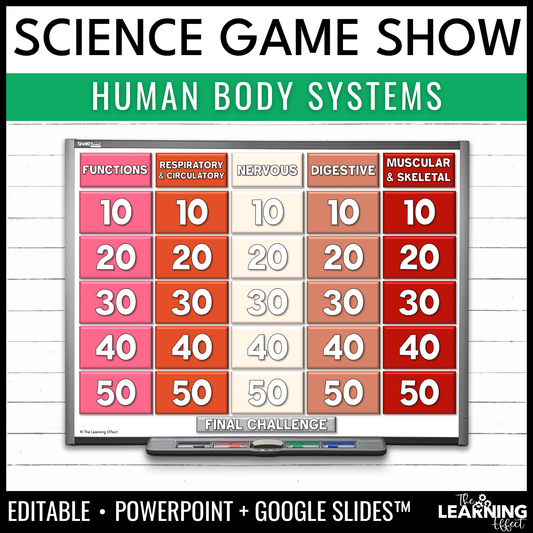 Human Body Systems Game Show | Science Review Test Prep Activity