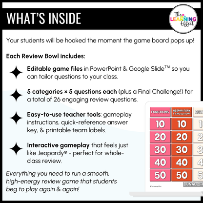 Human Body Systems Game Show | Science Review Test Prep Activity