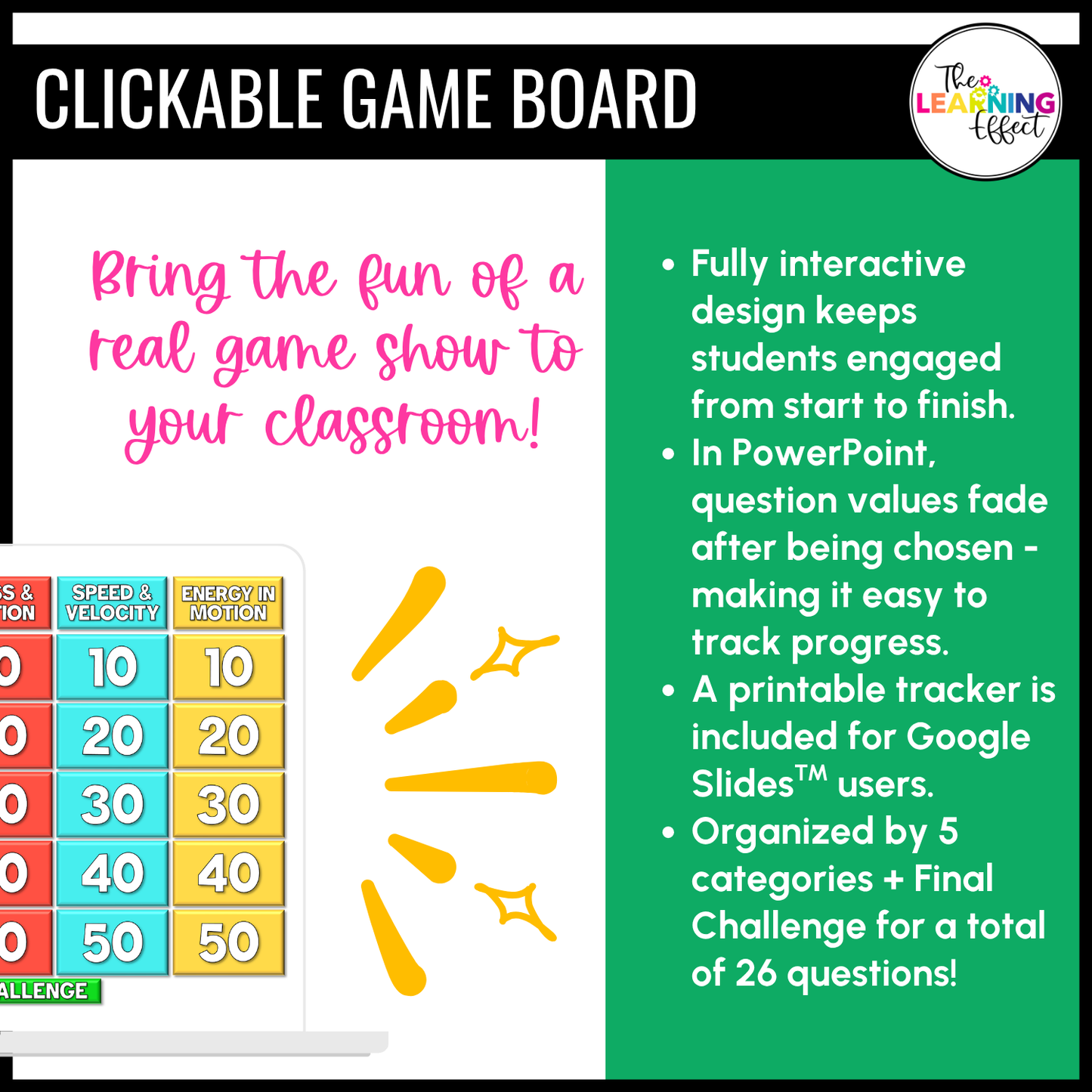 Force and Motion Game Show | Science Review Test Prep Activity