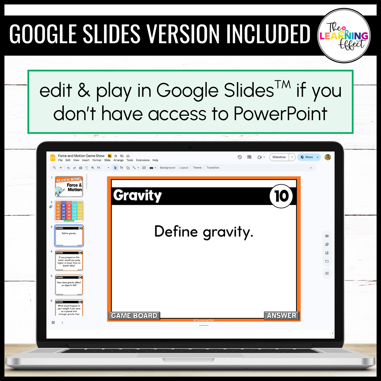 Force and Motion Game Show | Science Review Test Prep Activity