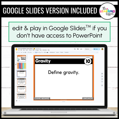 Force and Motion Game Show | Science Review Test Prep Activity