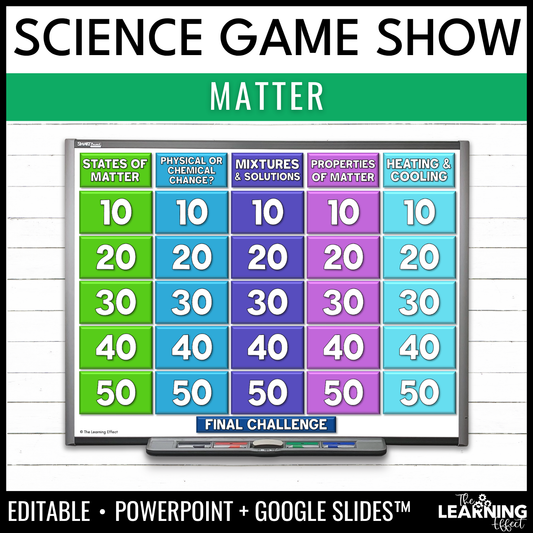 Matter Game Show | Science Review Test Prep Activity
