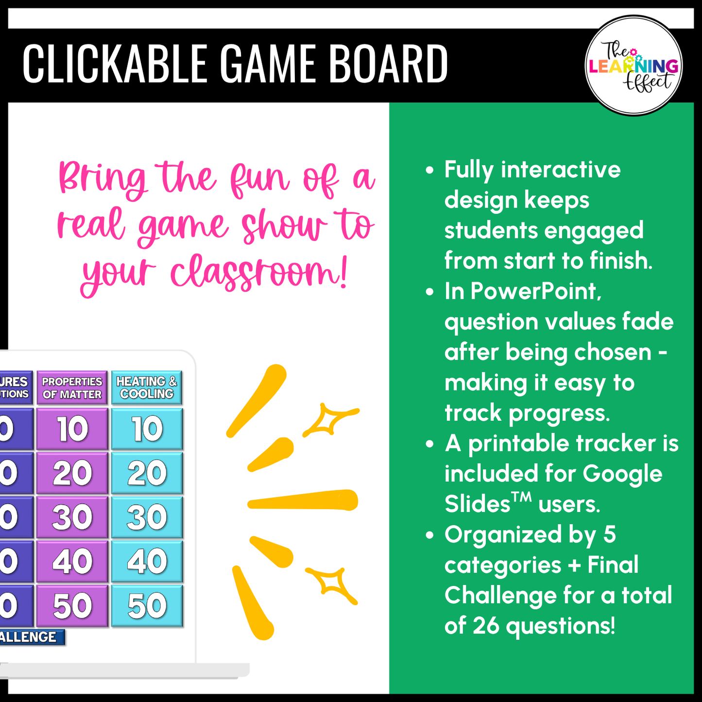 Matter Game Show | Science Review Test Prep Activity