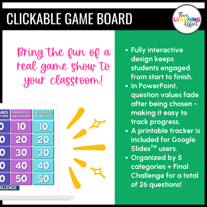 Matter Game Show | Science Review Test Prep Activity