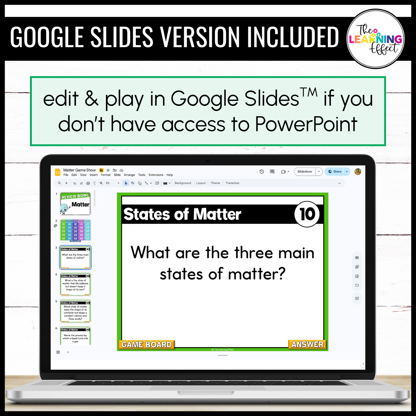 Matter Game Show | Science Review Test Prep Activity